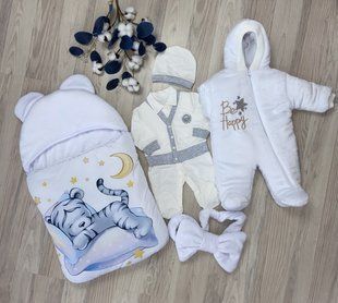 Зимовий Комплект на виписку (Конверт-кокон та комбінезон) + комплект 003 215 фото