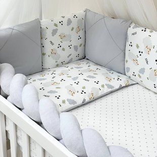 Постельный комплект для новорожденных в кроватку Happy night Овечки серые 02107179 фото
