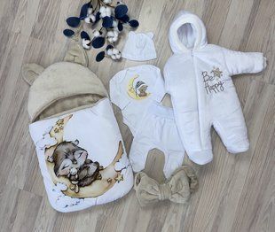 Зимовий Комплект на виписку (Конверт-кокон та комбінезон) + комплект 006 68 фото
